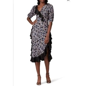 FLASH SALE Brogger Floral Midi Dress 3/4 Sleeve Vneck Size Medium
